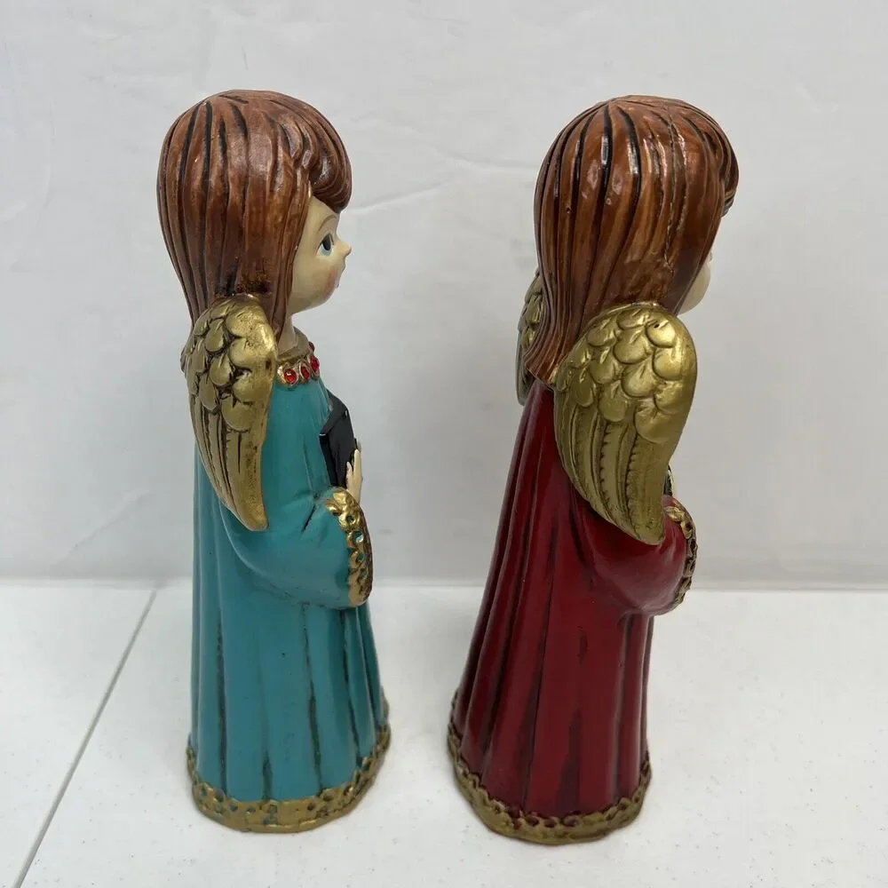 Ardco‎ Christmas Singing Choir Angels Japan Paper Mache Vintage Holiday Lot Of 2